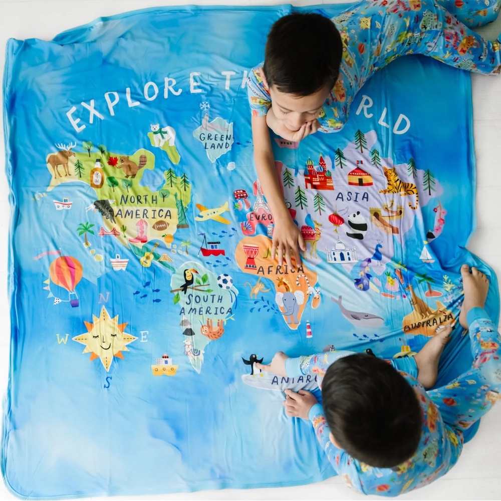 Little Sleepies Around the World Cloud Blanket